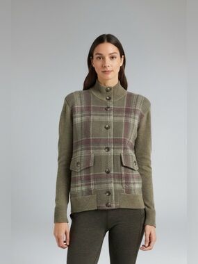 Ralph Lauren Black Label Plaid Wool Coat in Multi Plaid Button-Up Size Large